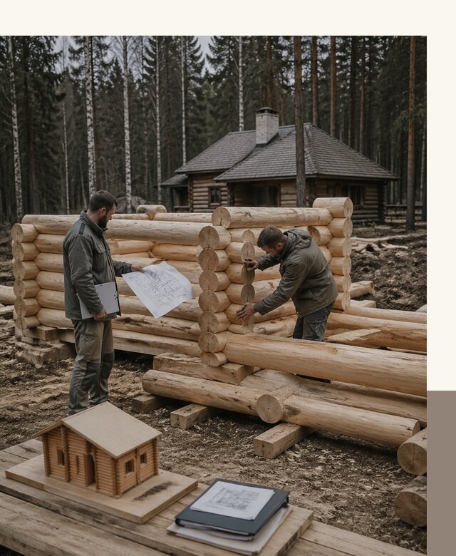 Проектирование и строительство домов из бревна в Нягани